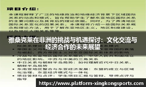 雅桑克莱在非洲的挑战与机遇探讨：文化交流与经济合作的未来展望